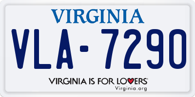 VA license plate VLA7290