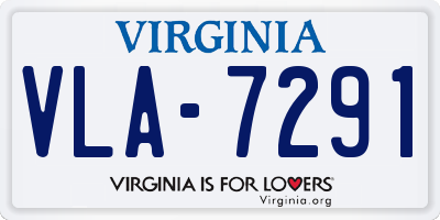 VA license plate VLA7291