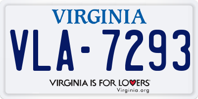 VA license plate VLA7293