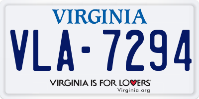 VA license plate VLA7294