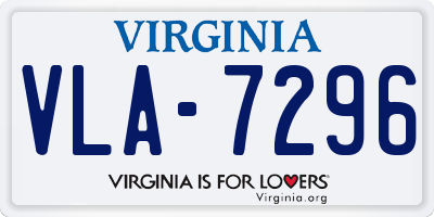 VA license plate VLA7296