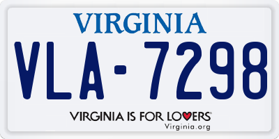 VA license plate VLA7298