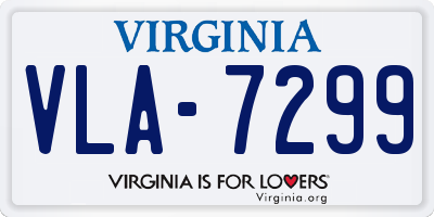 VA license plate VLA7299