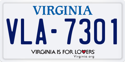 VA license plate VLA7301