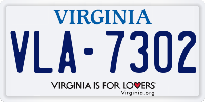 VA license plate VLA7302