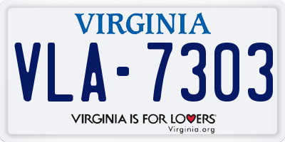 VA license plate VLA7303