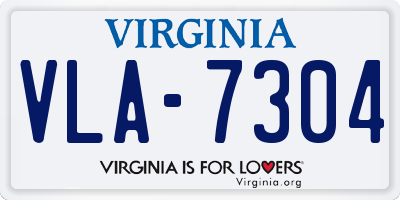 VA license plate VLA7304