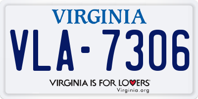 VA license plate VLA7306