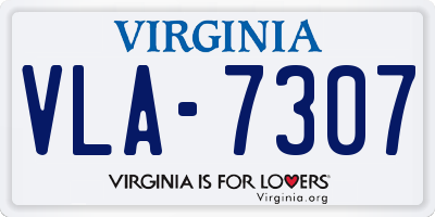 VA license plate VLA7307