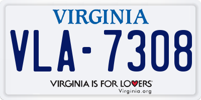 VA license plate VLA7308