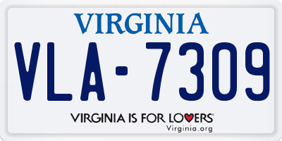 VA license plate VLA7309