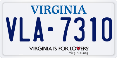 VA license plate VLA7310