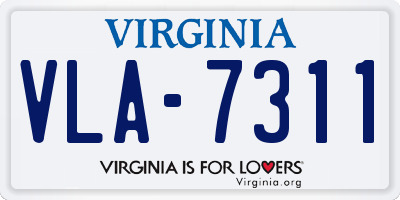 VA license plate VLA7311