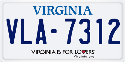 VA license plate VLA7312