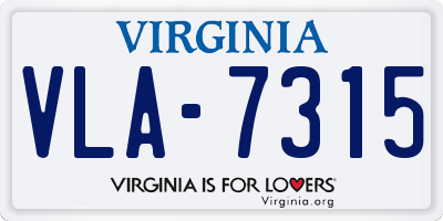 VA license plate VLA7315