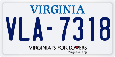 VA license plate VLA7318