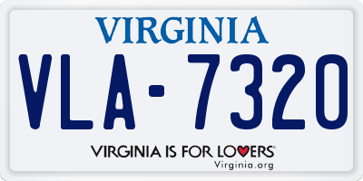 VA license plate VLA7320