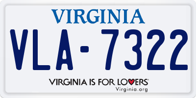 VA license plate VLA7322