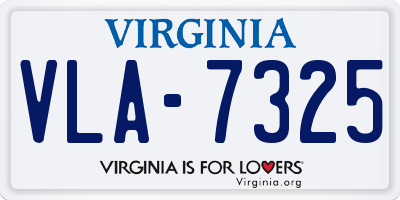 VA license plate VLA7325