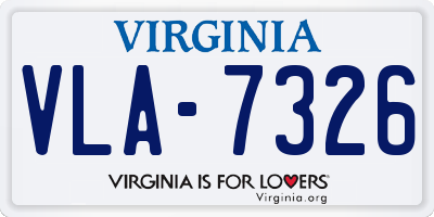 VA license plate VLA7326