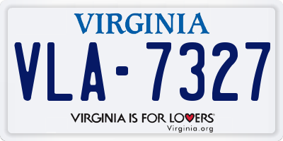 VA license plate VLA7327