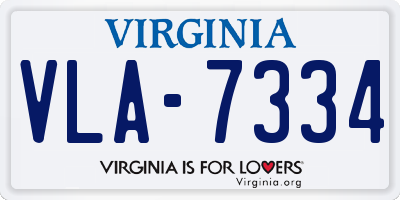 VA license plate VLA7334