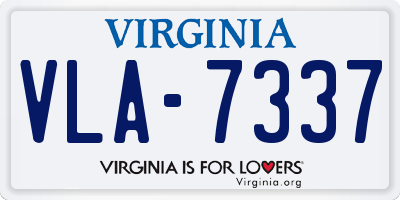 VA license plate VLA7337
