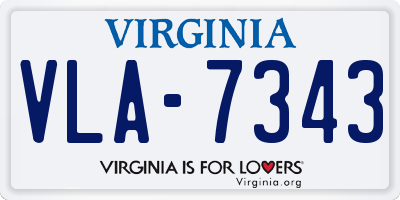 VA license plate VLA7343