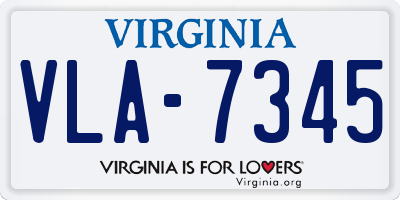 VA license plate VLA7345