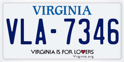 VA license plate VLA7346