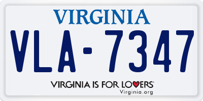 VA license plate VLA7347