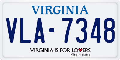 VA license plate VLA7348