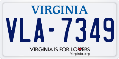 VA license plate VLA7349