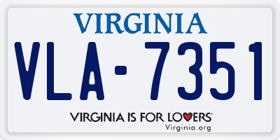 VA license plate VLA7351