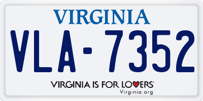 VA license plate VLA7352