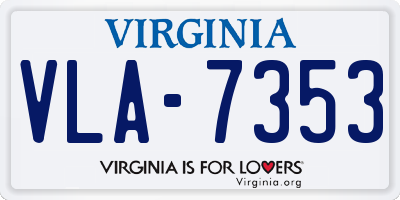 VA license plate VLA7353