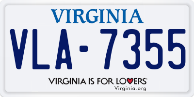 VA license plate VLA7355