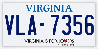 VA license plate VLA7356