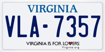VA license plate VLA7357
