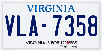 VA license plate VLA7358