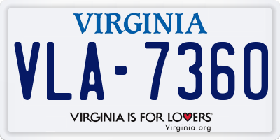 VA license plate VLA7360