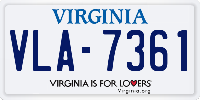 VA license plate VLA7361