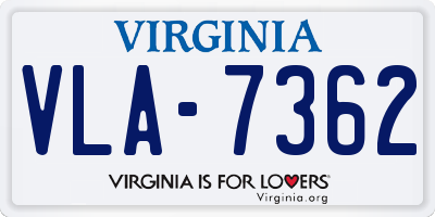 VA license plate VLA7362