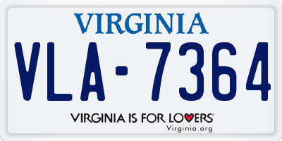 VA license plate VLA7364