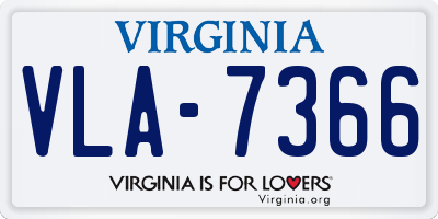 VA license plate VLA7366