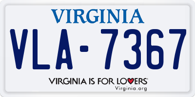VA license plate VLA7367