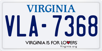 VA license plate VLA7368
