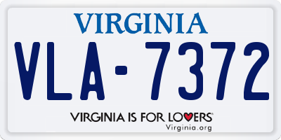 VA license plate VLA7372
