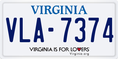 VA license plate VLA7374