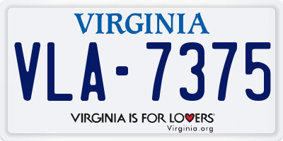 VA license plate VLA7375